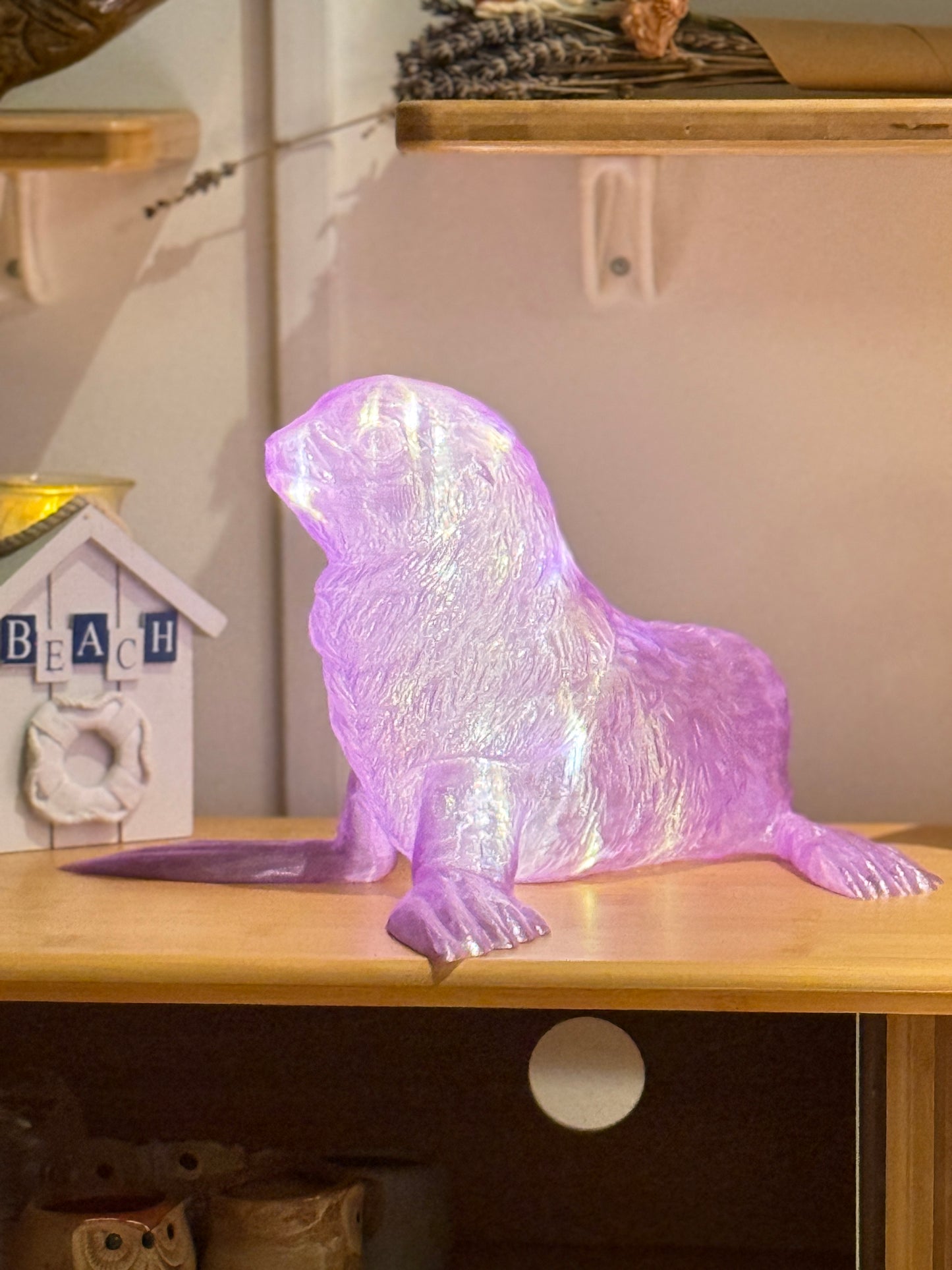 Puppy Seal Fairy Light, Magical Animal Statue Lamp, Home Decor, Ocean Theme, 3D Printed