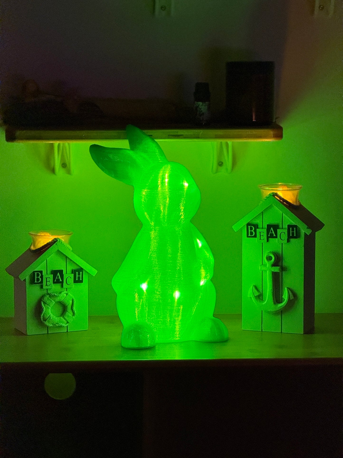 Bunny Fairy Light, Magical Animal Statue Lamp, Home Decor, Woodland Theme, 3D Printed