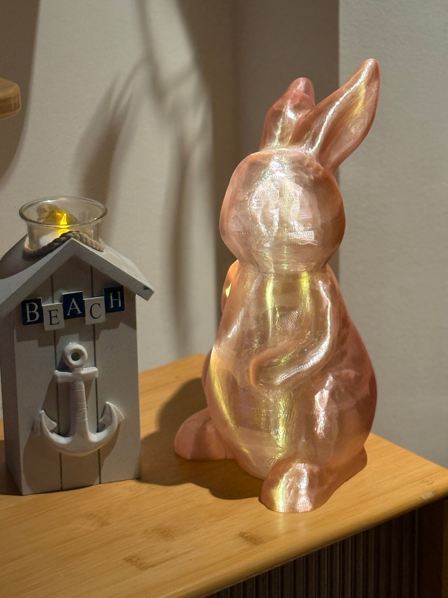Bunny Fairy Light, Magical Animal Statue Lamp, Home Decor, Woodland Theme, 3D Printed