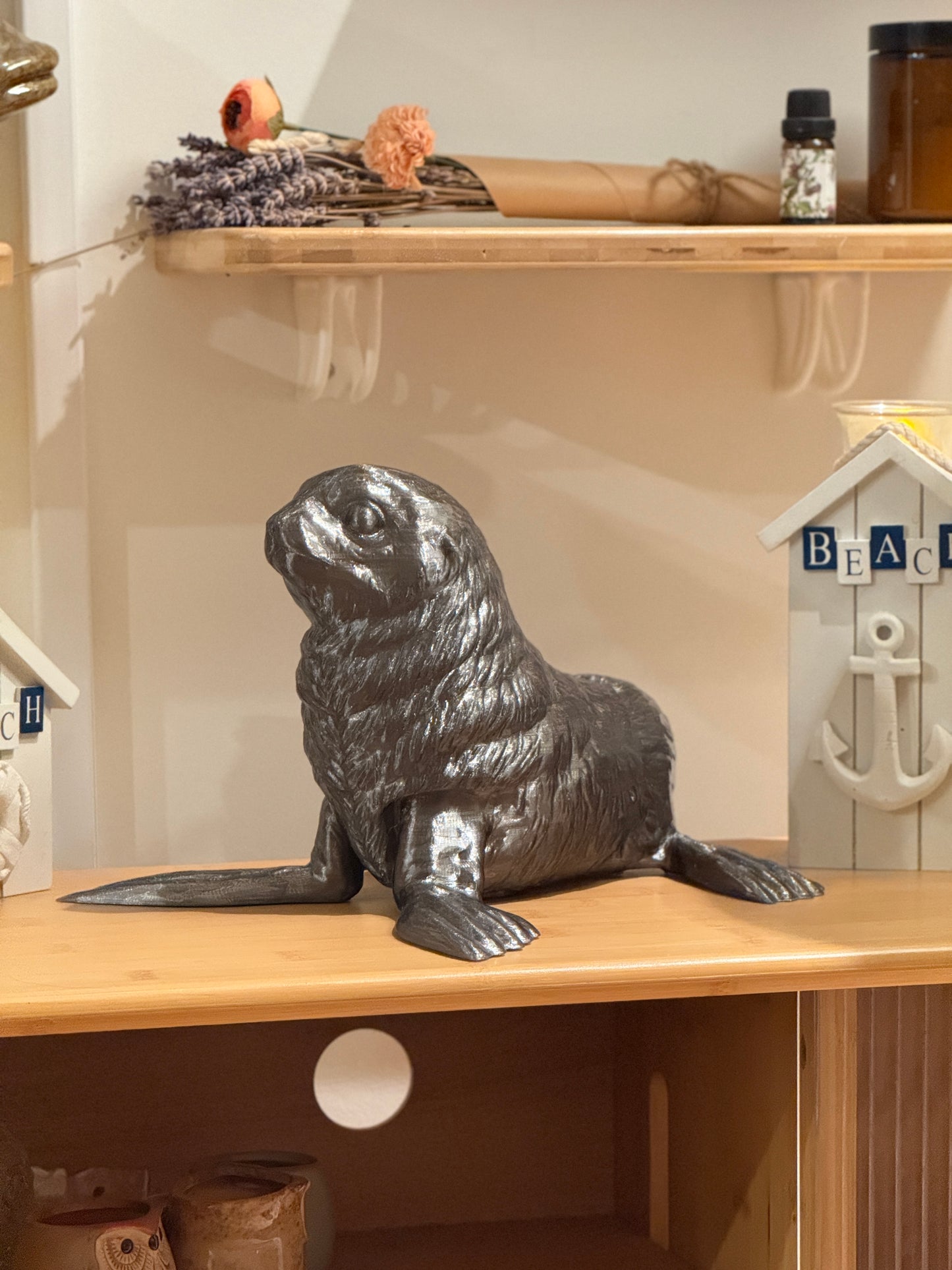 Puppy Seal Fairy Light, Magical Animal Statue Lamp, Home Decor, Ocean Theme, 3D Printed