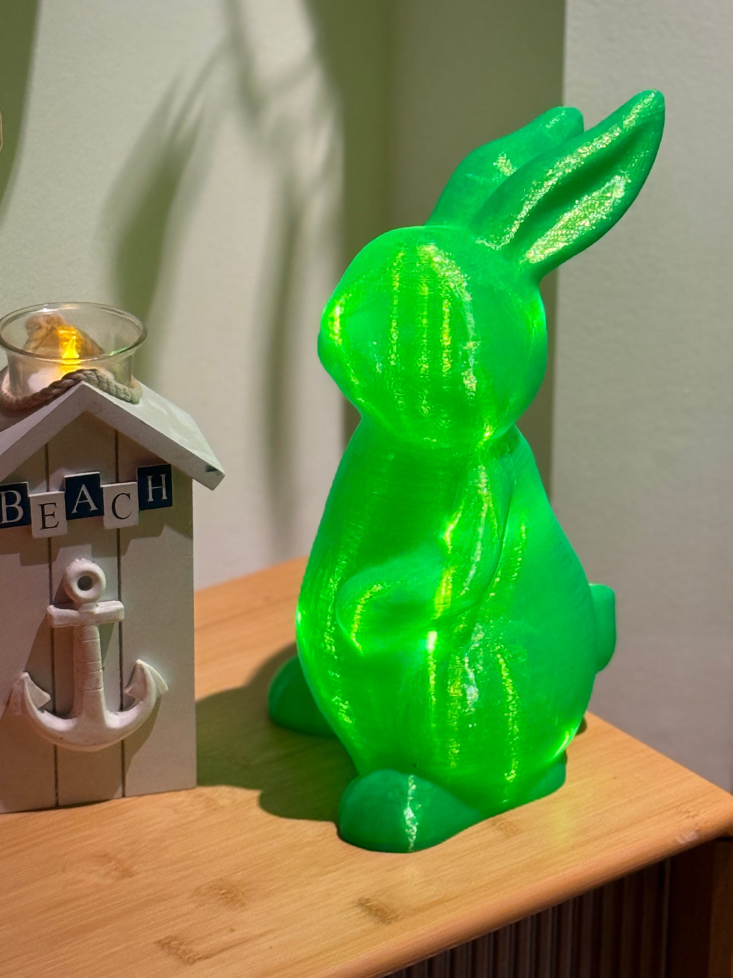 Bunny Fairy Light, Magical Animal Statue Lamp, Home Decor, Woodland Theme, 3D Printed