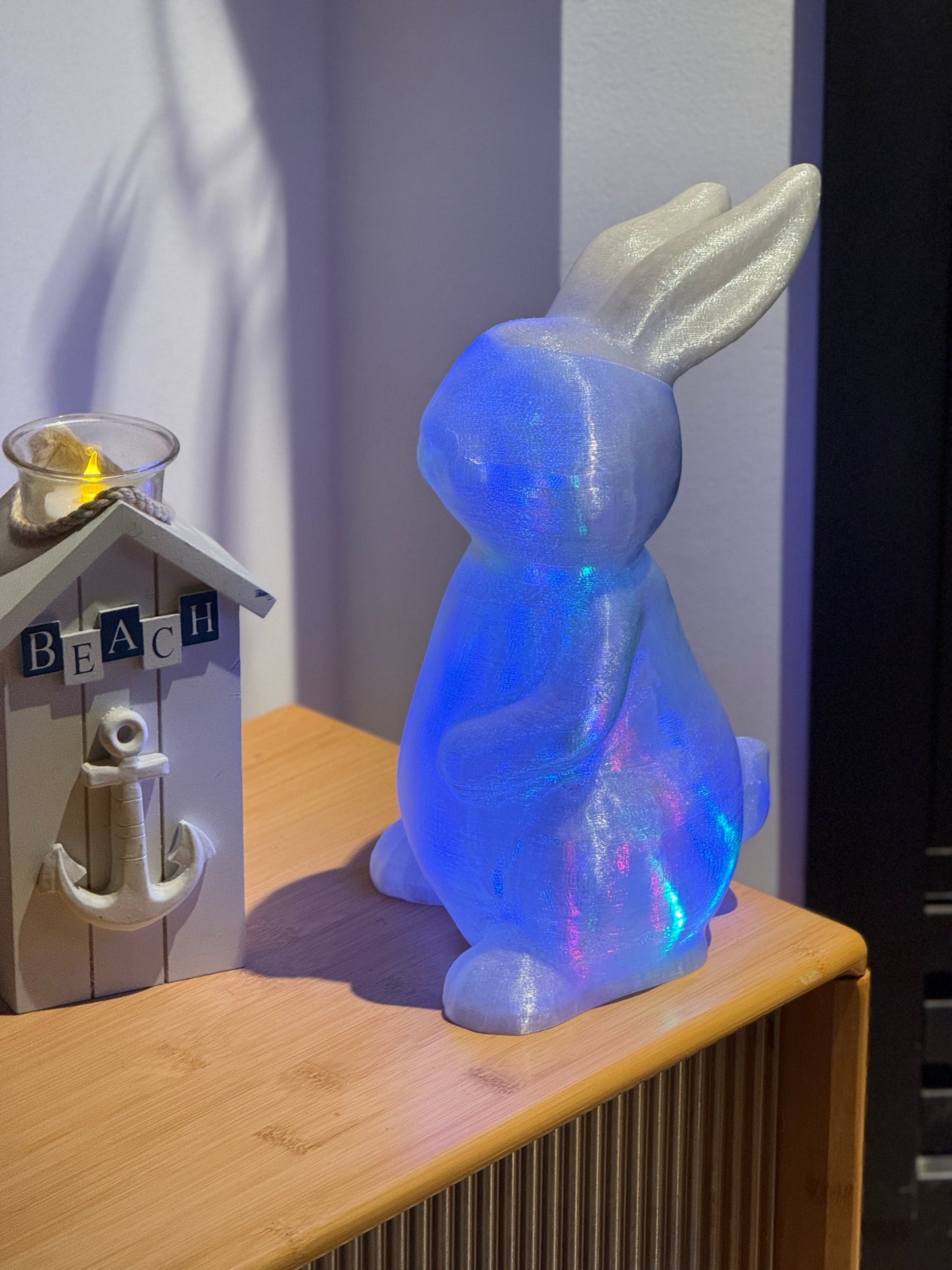 Bunny Fairy Light, Magical Animal Statue Lamp, Home Decor, Woodland Theme, 3D Printed