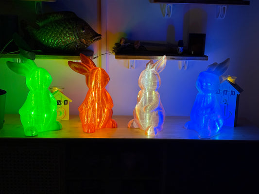 Bunny Fairy Light, Magical Animal Statue Lamp, Home Decor, Woodland Theme, 3D Printed