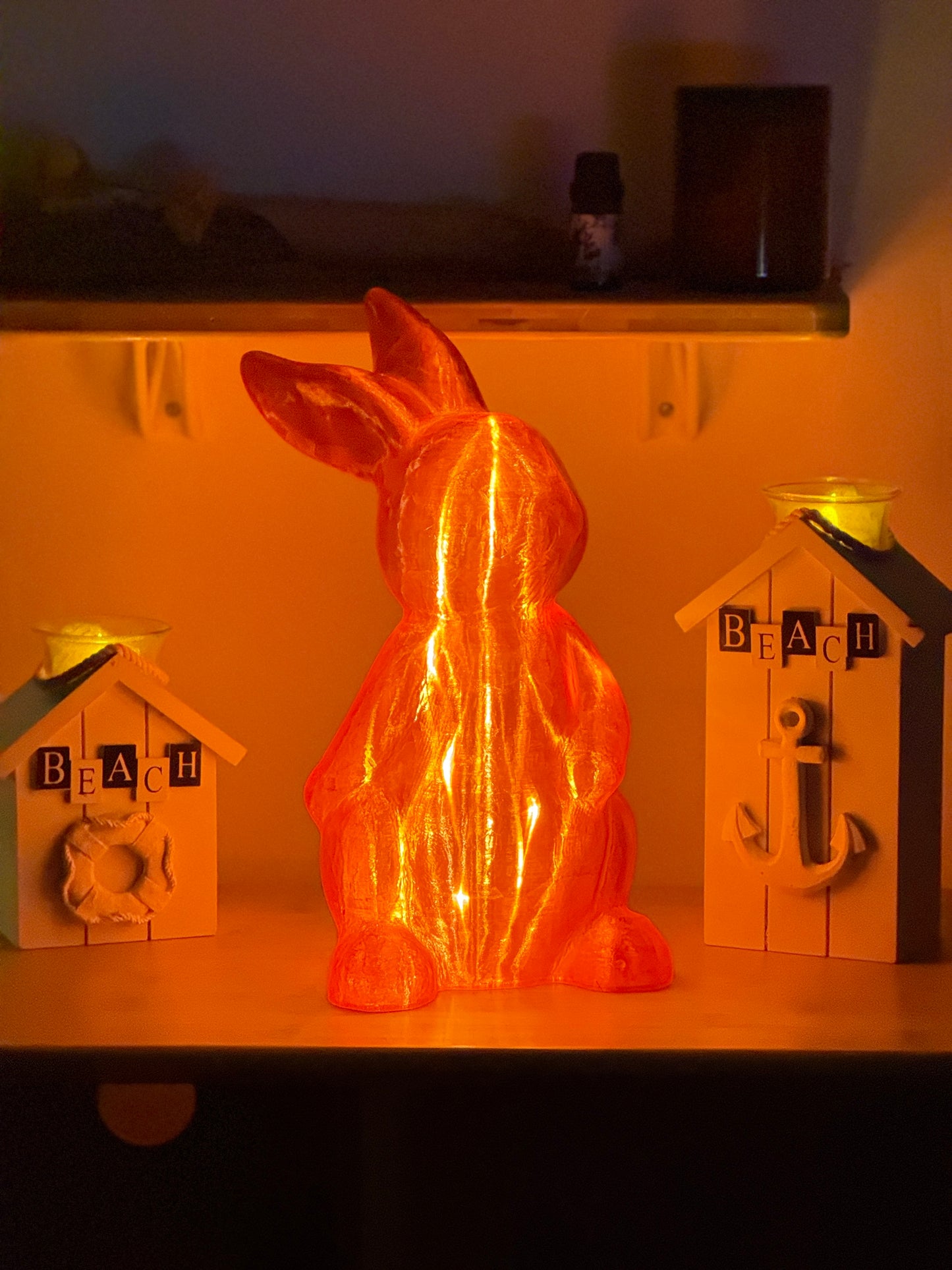 Bunny Fairy Light, Magical Animal Statue Lamp, Home Decor, Woodland Theme, 3D Printed
