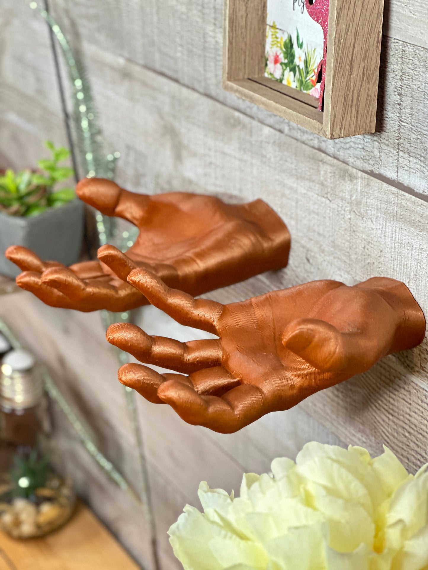 Male Hand Hook, Catching, Choose Your Color, 3D Printed, Wall Mounted, Floating Effect