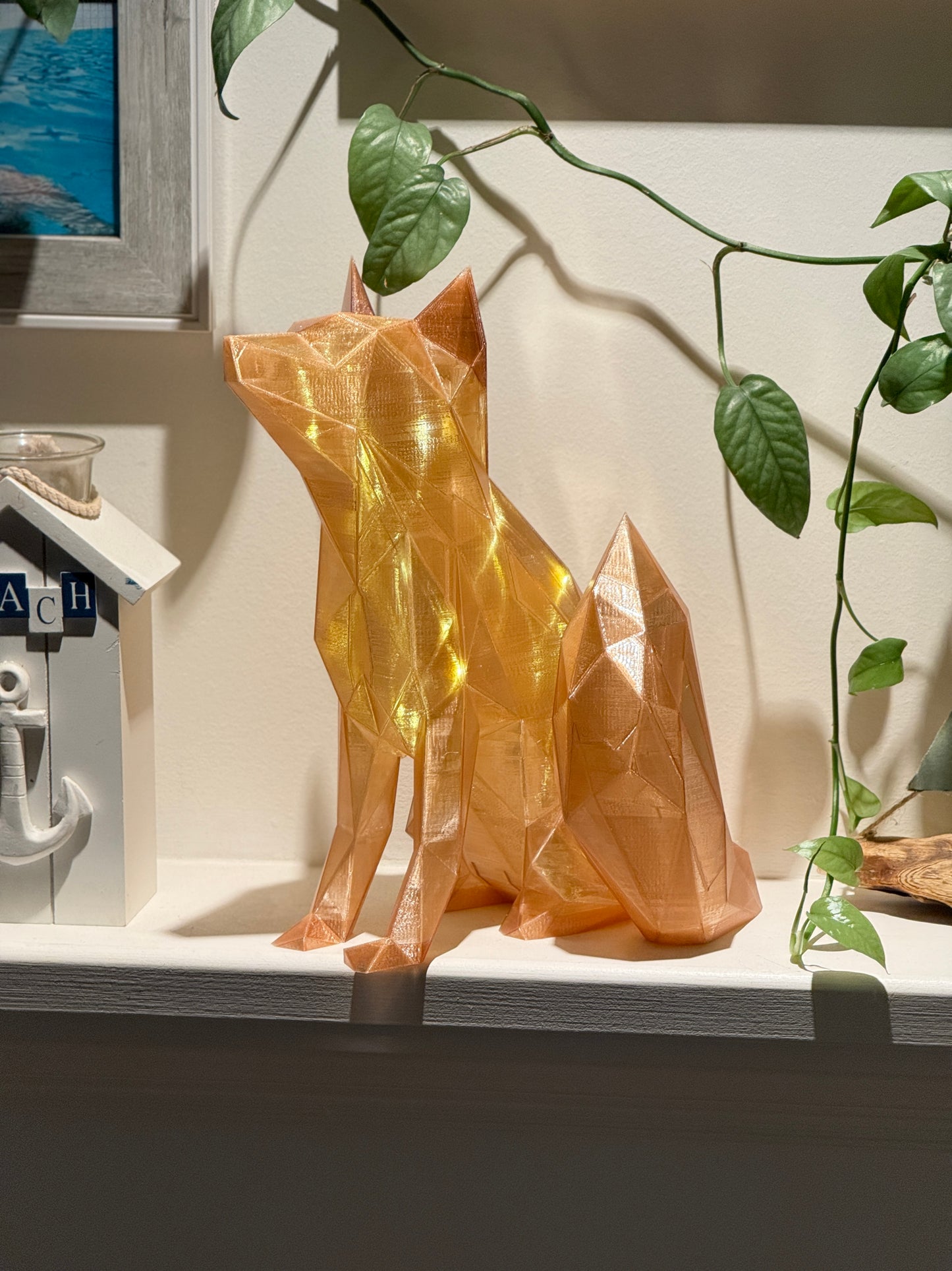 Fox Fairy Light, Magical Animal Statue Lamp, Home Decor, Woodland Theme, 3D Printed