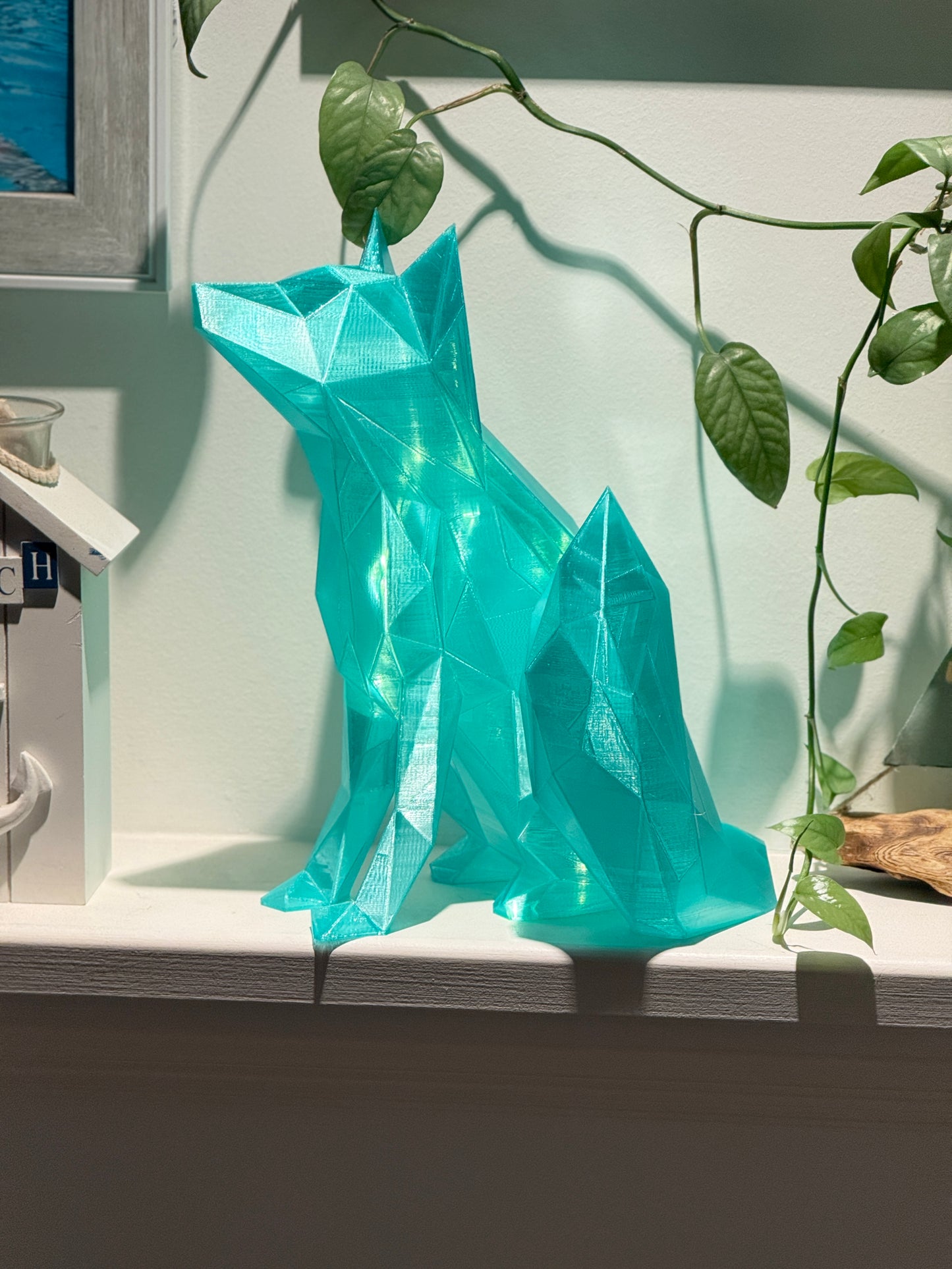 Fox Fairy Light, Magical Animal Statue Lamp, Home Decor, Woodland Theme, 3D Printed