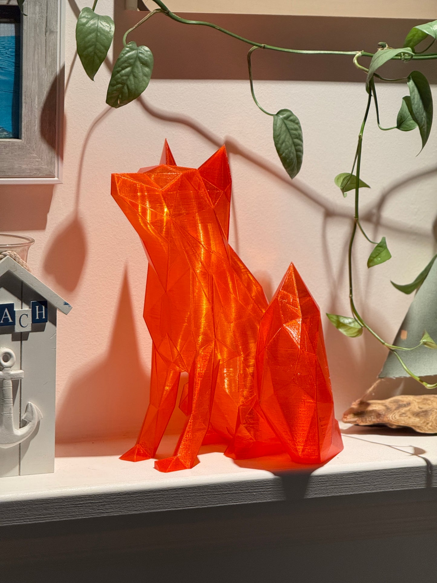 Fox Fairy Light, Magical Animal Statue Lamp, Home Decor, Woodland Theme, 3D Printed