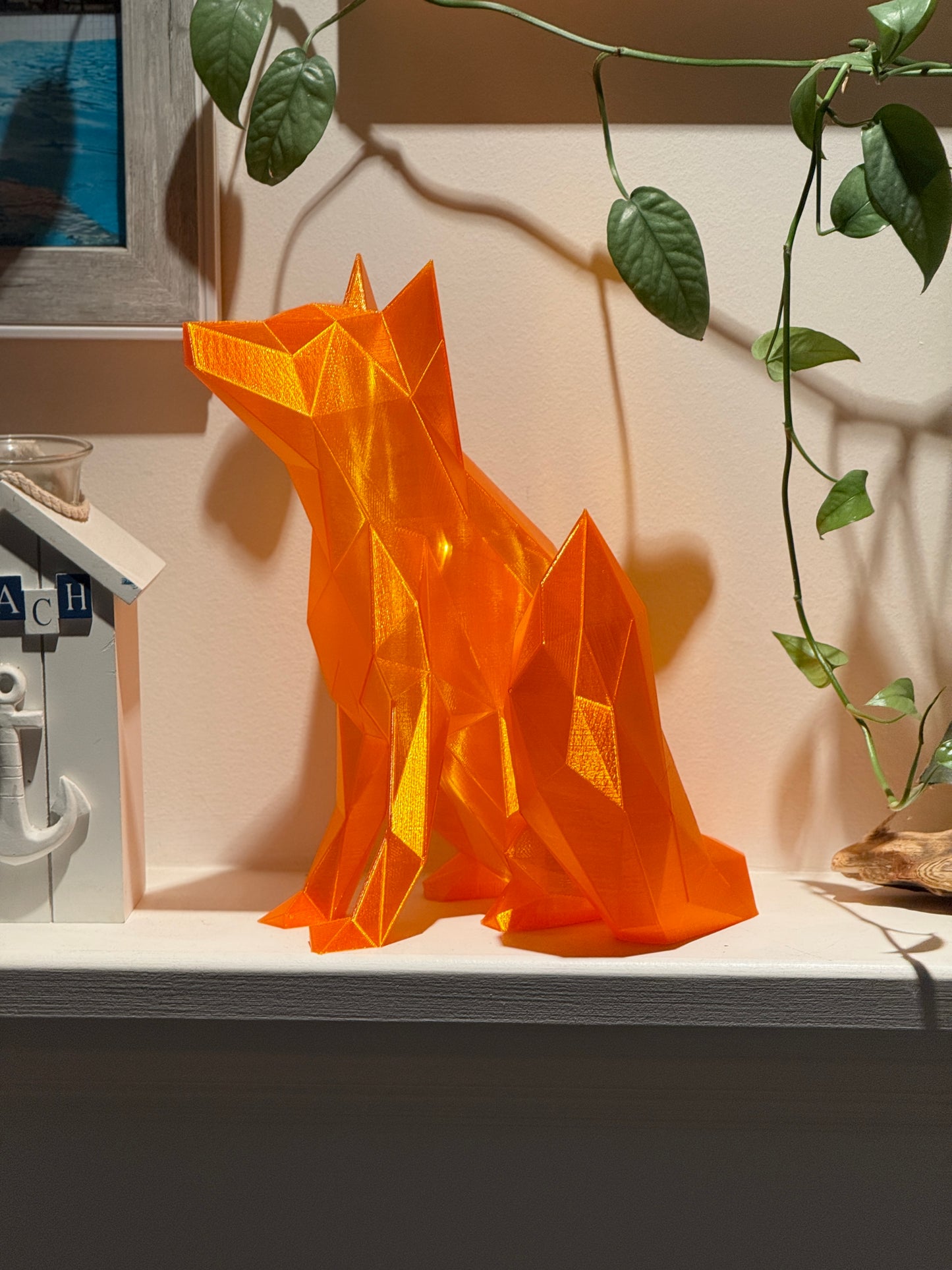 Fox Fairy Light, Magical Animal Statue Lamp, Home Decor, Woodland Theme, 3D Printed