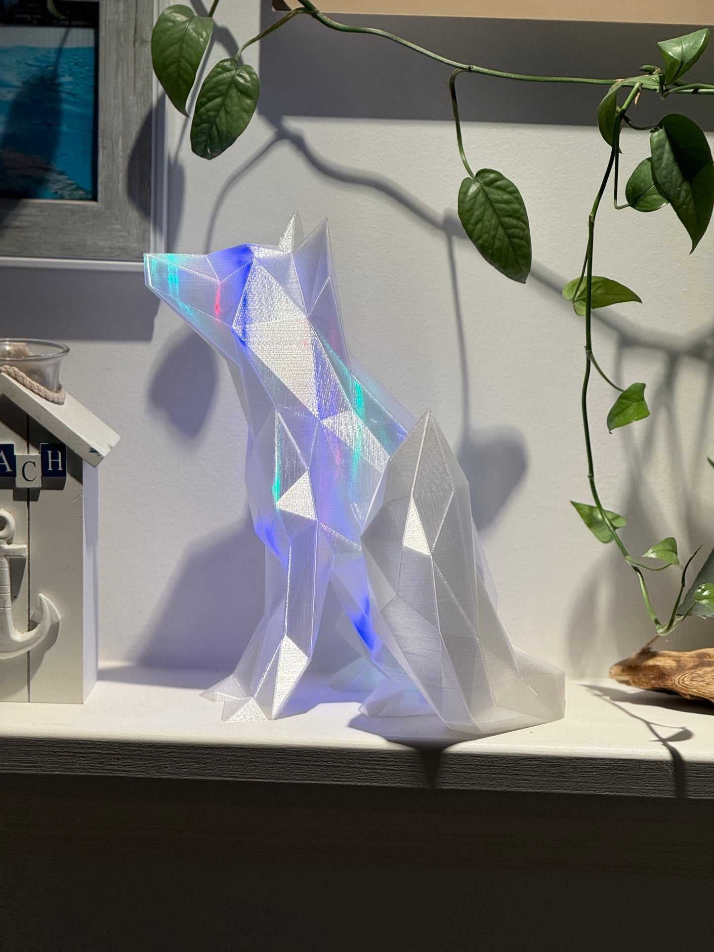 Fox Fairy Light, Magical Animal Statue Lamp, Home Decor, Woodland Theme, 3D Printed