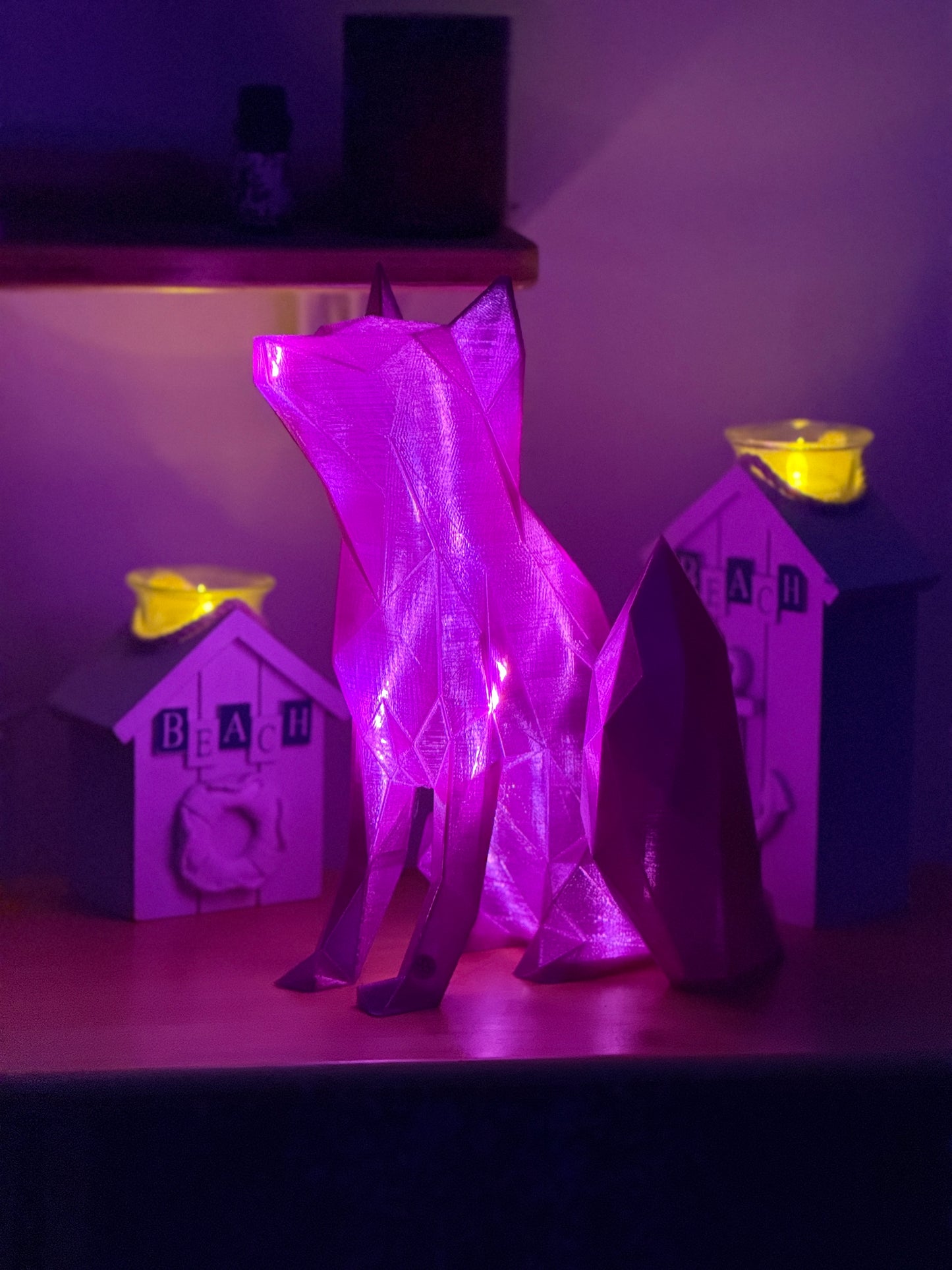 Fox Fairy Light, Magical Animal Statue Lamp, Home Decor, Woodland Theme, 3D Printed