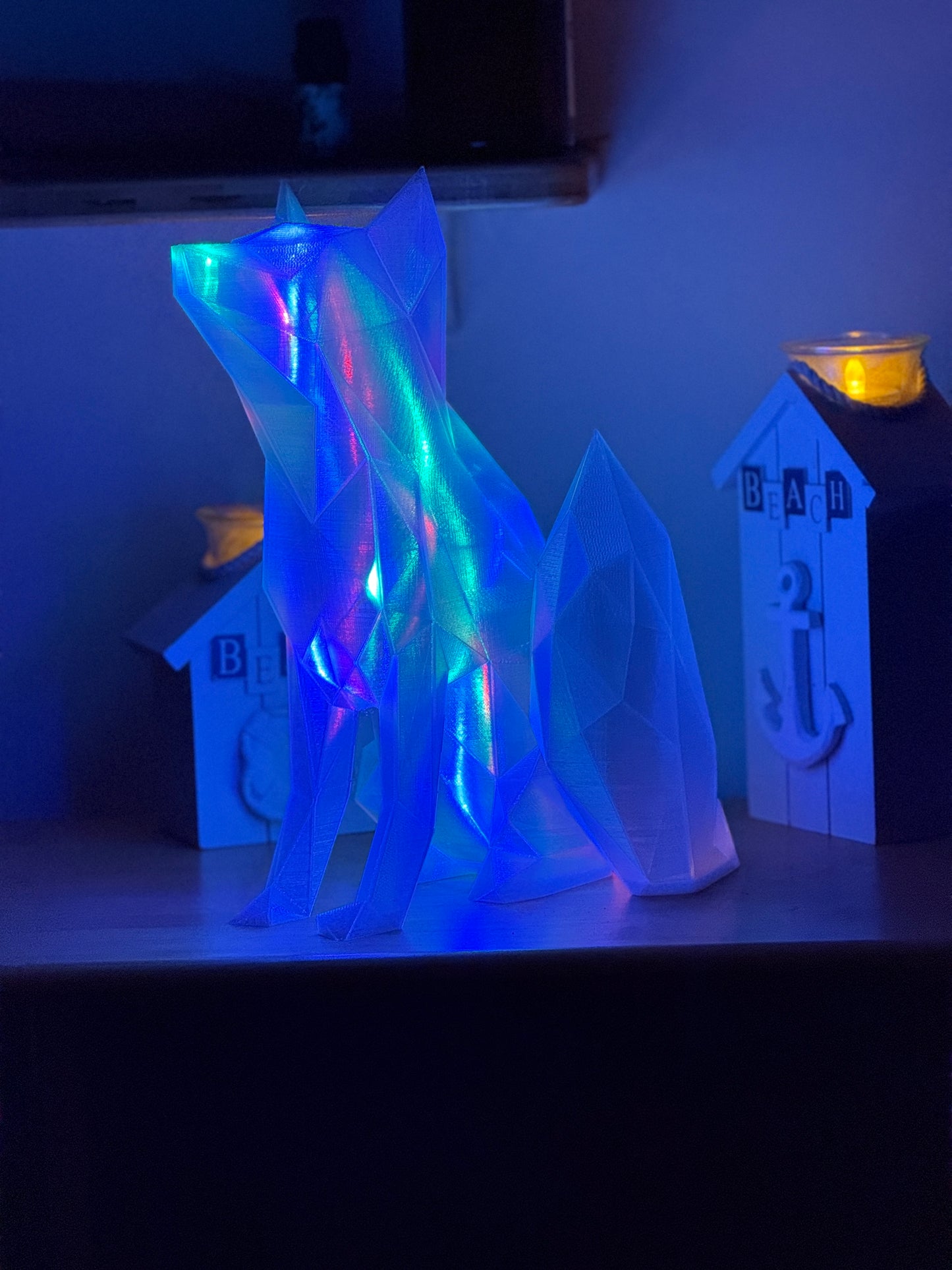 Fox Fairy Light, Magical Animal Statue Lamp, Home Decor, Woodland Theme, 3D Printed