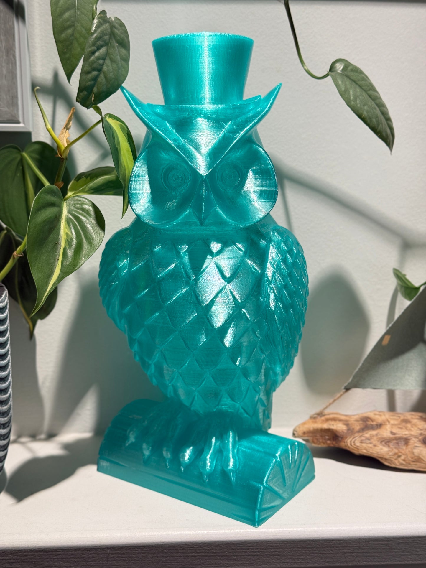 Gentleman Owl Fairy Light, Magical Animal Statue Lamp, Home Decor, Woodland Theme, 3D Printed