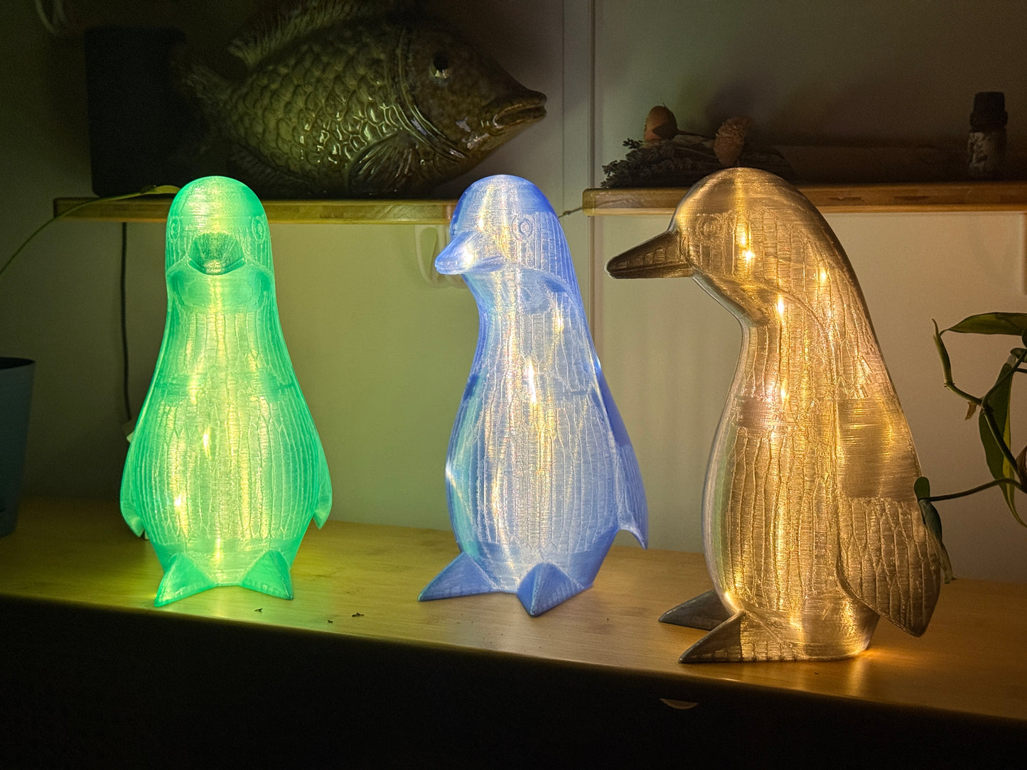 Penguin Fairy Light, Magical Animal Statue Lamp, Home Decor, Winter Theme, 3D Printed