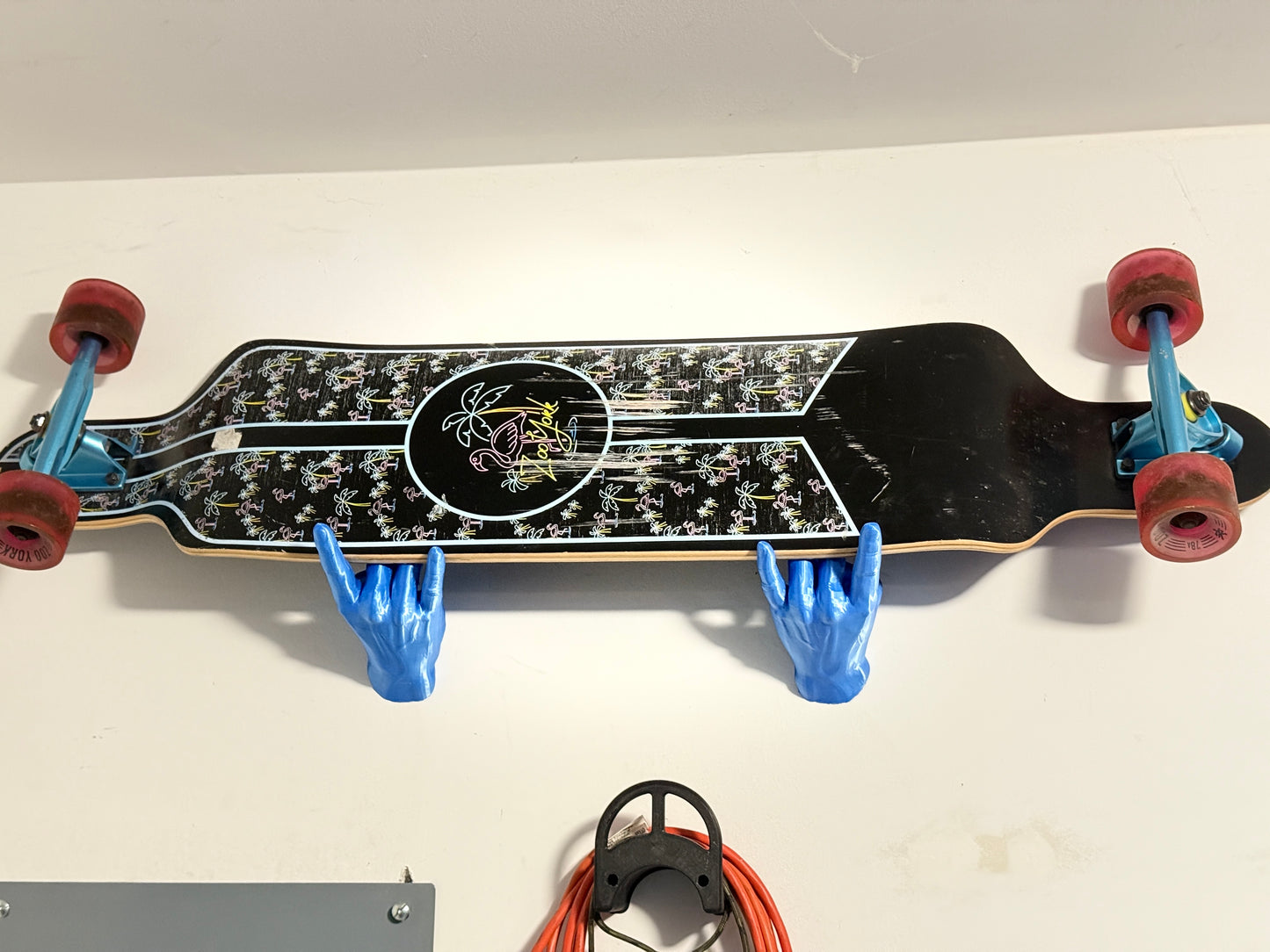 Male Hand Hook, Rock On, Choose Your Color, 3D Printed, Wall Mounted, Floating Effect