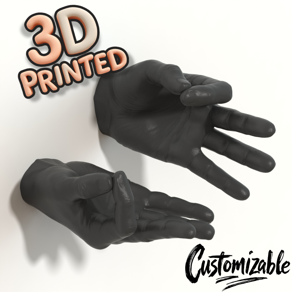 Male Hand Hook, Ok, Choose Your Color, 3D Printed, Wall Mounted, Floating Effect